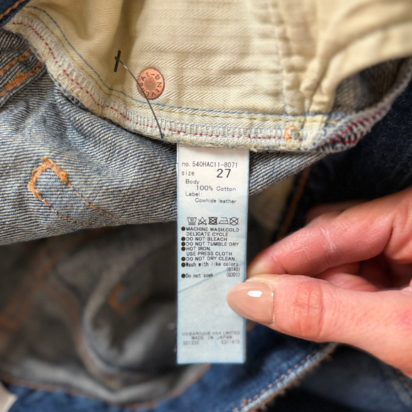 MOUSSY VINTAGE Minneola Low-Rise Straight Leg Whiskered Faded Denim JEANS sz 27 - Picture 5 of 7